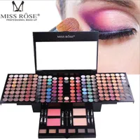 180 Färger Matte Naken Shimmer Eye Shadow Palette Makeup Set med Borstspegel Krymp Professionell Kosmetisk Case Makeup Kit