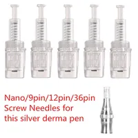 50pcs Replacement 9/12/36/42/nano Pin Microneedle Cartridges tips Screw Port For YYR Electric Auto Derma Dr Pen Skin Care