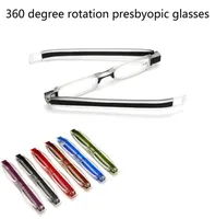 360 Derece Rotasyon Katlanır Okuma Gözlükleri Yüksek Çözünürlüklü Reçine Gözlük Erkekler Kadınlar Presbiyopik Gözlük + 1.0 + 1.5 + 2.0 + 2.5 + 3.0 + 3.5 + 4.0