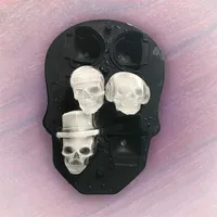 Skull Head Ice Cube Mold Horrible Halloween Home Bar Silicone Molds Novelty High Temperature Resistance Cake Mould For Kitchen 16 95fl ZZ