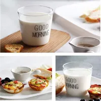 Niedlichen Guten Morgen Glas Becher Moderne Prägnant Hitzebeständige Kaffee Becher Für Milch Fruchtsaft Smoothie Drink Tasse Einfach Tragen 5 5h cc