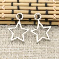 100pcs/lot Antique Silver Alloy Star Pentagram Charms Pendants For diy Jewelry Making findings 16x22mm
