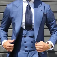 Cheap And Fine Handsome Peak Lapel Jade Green One Button Groom Tuxedos Men Suits Wedding/Prom/Dinner Best Man Blazer(Jacket+Pants+Tie+Vest)