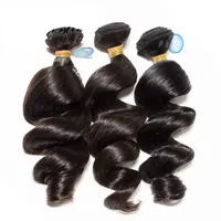 Brazilian Loose Wave Virgin Hair 3 / 4bundles Bästa 10a Obehandlat Peruian Indian Malaysian Human Hair Weave Natural Color Can Bleacha kan färgas