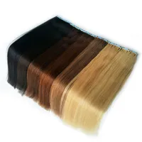 Alta Qualidade 100% Tape Remy Humano em extensões do cabelo 100g 40 Pcs fita colorida na pele extensão do cabelo Trama cola no cabelo