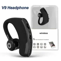 V9 Bluetooth inalámbrico de auriculares manos libres auricular Drive auriculares con el ruido del MIC que cancela para negocios Deporte conductor en el recuadro