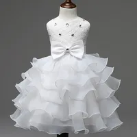 2019 nuevas muchachas de la manera de la princesa boda del invierno del vestido formal del vestido de la flor de los niños ropa de los niños del partido Ropa de bola vestidos de niña paquete de correo