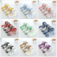 meias bebê recém-nascidos de Inverno de algodão espessamento Unisex meias curtas 0-6 meses infantis menina e menino meias