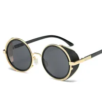 2019 marco de oro nueva marca retro gafas de sol redondas espejo hombres steampunk diseñador moda vintage gafas círculo gafas estilo hombre unisex
