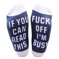 Bad Words Socks Unisex Cotton Novelty Comfortable Socks If You Can Read This Fk Off I&#039;m Busy Letters Funny Couple Socks Ankle kids Valentine