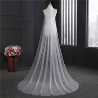 2019 vestidos de noiva branco / marfim / champanhe véu do casamento simples uma camada tulle véu nupcial 3m longo acessórios nupciais véu nupcial