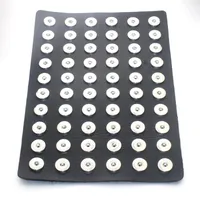 60 PCS Takı Görünen Tutucu için Noosa Snap Düğme Takı 12mm 18mm Snap Buton Gösterge 10 Renkler Siyah Deri çekin Görüntü