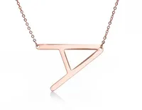 Edelstahl AZ Englische Buchstaben Halskette Silber Gold Anfang Anhänger Alphabet Für Frauen Mädchen Modeschmuck Geschenk frei