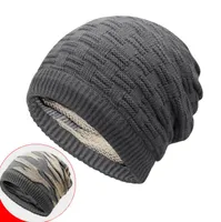 Men&#039;s Knitted Cap Dual-Purpose Empty Top Collar Winter Warm Stretchy Slouchy Beanie Skully Caps 5 COLORS