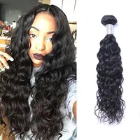 Malaysisk Virgin Human Hair Water Wave Curly Obehandlat Remy Hair Weaves Double Wefts 100g / Bundle 1Bundle / Lot Hair Wefts