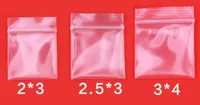 Rensa bredd 2-3cm Miniatyr Zip Lås Plast Förvaring Förpackning Väskor Mat Candy Bönor Smycken Reclosable Tjock PE Självförsegling Små Förpackning