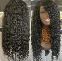 5 * 4.5 Silk Top Glueless Full Lace Wig Brazilian Human Hair Deep Wave Wavy Silk Base Lace Front Pärlor med Baby Hair