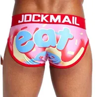 2018 New JOCKMAIL Brand Sexy Mens 속옷 팬티 Cuecas 장난스런 프린트 게이 언더웨어 calzoncillos hombre slips Male Panties