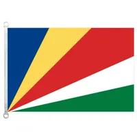 세이셸 깃발 배너 3X5FT-90x150cm 100 % 폴리 에스터, 110gsm 워프 니트 원단 야외 깃발