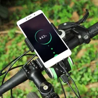 5 en 1 Titular del teléfono de la computadora de la bicicleta Reproductor de MP3 Audio Bluetooth Altavoz 4400mAh Banco de la energía de Bell Bike Light