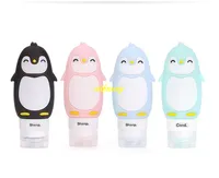 4pcs / set 90ml pingvin silikonfyllningsbar flaska krämer makeup produkt resa rör lotion poäng schampo bad behållare