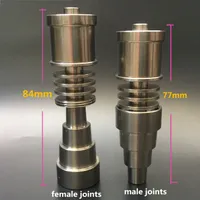 Двойного назначения Titanium куря ноготь 6 в 1 domeless спиральн Titanium катушке E-ногтя ногтя с 10mm 14mm 18mm мыжские и женские соединения