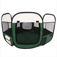 45&quot; Portable Foldable 600D Oxford Cloth & Mesh Pet Playpen Fence with Eight Panels 46cm 59cm Pet supplies dog supplies dog fence