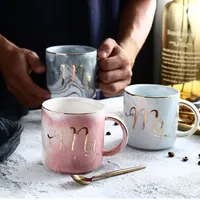 Marmurowy kubek ceramiczny kreatywny filiżanka kawy Multi Color Mr i pani Herbaci / Cups 13 23se C R