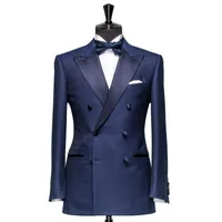 Пик отворотный военно-морской флот деловые костюмы для свадьбы 2018 двубортный двух частей изготовленных на заказ Groom Tuxedos (куртка + брюки)