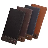 Men Leather Bifold Credit ID Cards Holder Long Wallet Purse Checkbook Clutch