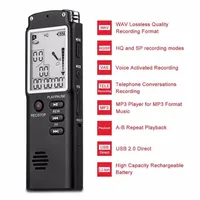 T60 Professional 8GB Tempo Display Recording Pen Digital Voice Audio Recorder portatile mini dittafono con lettore MP3