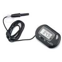 Termómetro Mini Digital Fish Aquarium con batería con sensor de cable incluido en el bolso del opp negro de color amarillo para la opción Envío gratis lin383