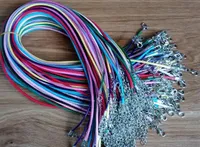 100pcs cire colorée en cuir crevettes boucle bracelet collier pendentif bijoux cordon cordon en cuir avec la livraison de la chaîne de bricolage gratuit