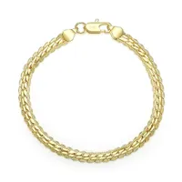 Großhandel Billig 18 Karat Reales Gold Überzog 5 MM Schlangenkette Armband Armreifen Länge 20 CM Modeschmuck Für Männer und Frauen Freies Verschiffen