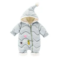 2018 Winter Cotton Baby Romper bebê menino Snowsuit descendo algodão lã de macacão de algodão roupas de manga longa de manga comprida