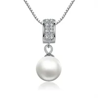 Bamoer 925 sterling argento simulato perla collana collana a catena lunga collana gioielli collana di nozze accessori SCN030