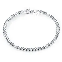 925 sterling silver 4mm / 6mm / 8mm / 10mm oco bola beads pulseira para as mulheres frete grátis, 925 jóias de prata das mulheres