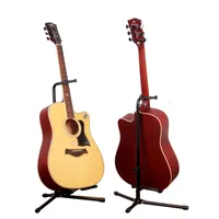 Suporte universal da guitarra no suporte dobrando-se preto do tripé para o suporte clássico acústico da guitarra elétrica e ao suporte baixo