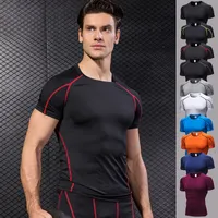 Camisetas de manga corta de compresión rápida para hombres Camiseta de running Fitness apretada Tennis Soccer Jersey Gym Demix Sportswear Tops masculinos