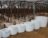 Ny miljö non-woven tyg återanvändbar mjuksidig mycket andningsbar växa krukor plantering väska med handtag Stor blomplanter