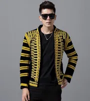 Court Style Mens Gold Embroidery Coat Jas Knappe Slanke Fit Blazer Suits B147