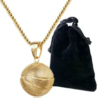 2018 Nuova collana del pendente di pallacanestro creativa collana in oro placcato in acciaio inox catena in acciaio inox retrò collana per uomini donne accessori gioielli anca
