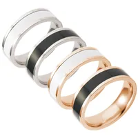 Placcatura a gocciolamento caldo in bianco e nero Semplice acciaio in acciaio in titanio anelli anelli di fidanzamento