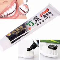 Drop shipping charcoal dentífrico whitening preto dente pasta de dentes de bambu higiene oral