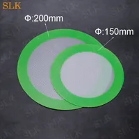Alta quanlity silicone dab cera tapetes para bong cachimbo de água 6.10 polegada 7.87 polegada rodada preto verde amarelo azul pad tapete