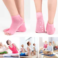 Femme Haute Half Toe Grip Poignée antidérapante pour ballet Yoga Pilates Barre Toe Chaussettes Girl Fashion Sport Chaussettes Chaussettes pour enfants