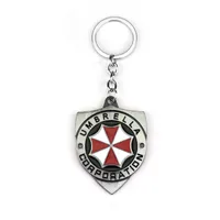 Resident Evil 2 Renkler Alaşım Anahtarlık Umbrella Corporation Için Logo kalkan şekli Hoder Hayranları Benzersiz Film Takı Aksesuarları