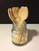Wooden Spoons 50 SMALL Disposable Wooden Utensils Ice Cream Spoons Mini Dessert Wood Silverware Wedding Spoon