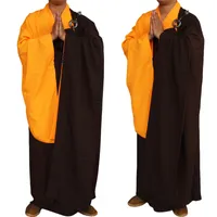 Nuovo Unisex Buddhist Monk Robe Zen Meditazione Monk Robes Shaolin Temple Vestiti Uniforme Abiti Costume Abiti