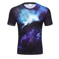 2018 Moda T Shirt Men Space Galaxy Drukowane 3d T-shirt Street Nosić krótki rękaw Casual Tees Plus Size